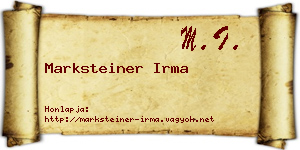 Marksteiner Irma névjegykártya