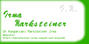 irma marksteiner business card